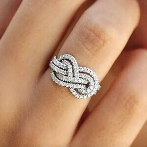 14k White Gold Diamond RIng Infinity Ring Band